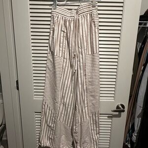 Striped Beige Women's Joggers